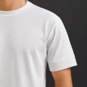Erkek Basic Oversize Double Face Kumaş Kısa Kollu Tshirt resmi
